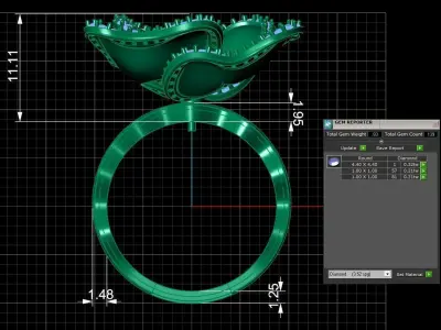Diamond Ring for Women 3D print model 27
