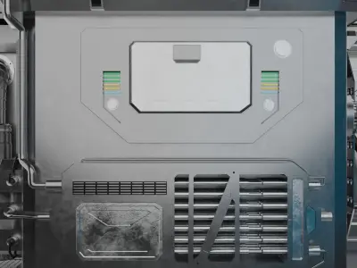 Interior sci-fi laboratory control room 3D model