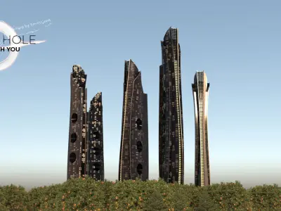 Skyscraper Sustainable Blackhole 3D model