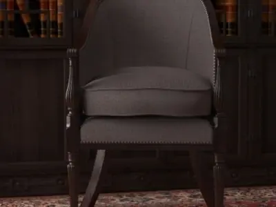 19th century english library chair 3D model