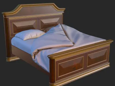 Vintage Furniture Bedroom Pack PBR Game Ready Low-poly 3D model