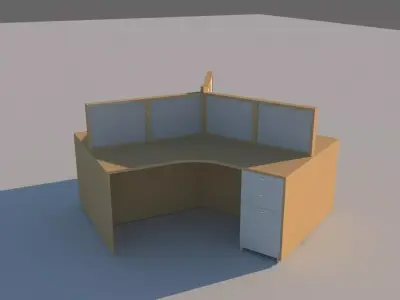 office workstation 3D model