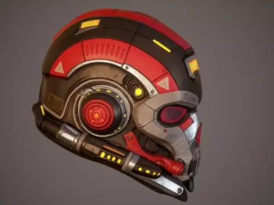 Sci Fi Helmet p02 Low-poly 3D model