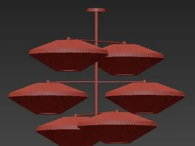 Untitled light fixture with five shades 3D model