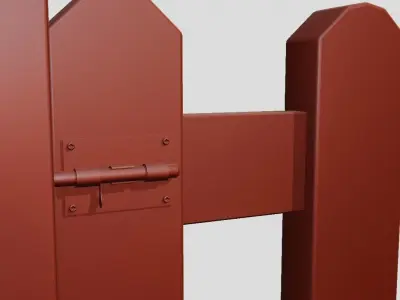 small gate in aged wood scales 1-1 and 1-32 3D model