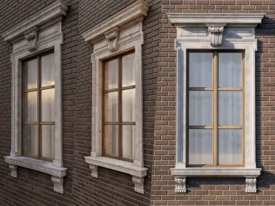 Classic window frame  3D model