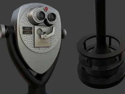 Tower Optical Binocular Viewer Low-poly 3D model