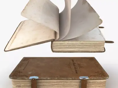 OLD Book 1 Rigged Animated 8K PBR Textures Low-poly 3D model