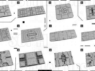 KITBASH PACK SCI-FI WALLS Vol5 3D model