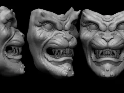 power rangers Goldar head 3D model