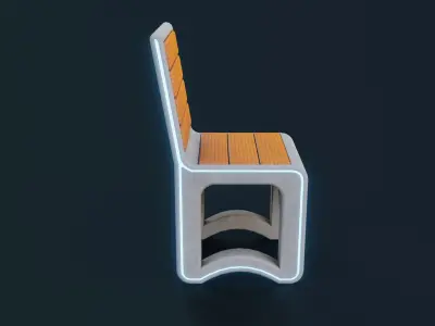 Sci-Fi Chair Low-poly 3D model