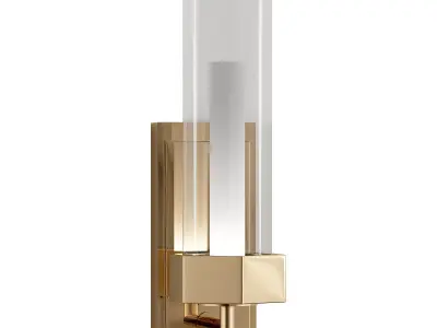 REGENT brass wall sconce with clear glass 3D model