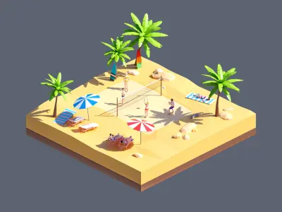 land 40A Low-poly 3D model