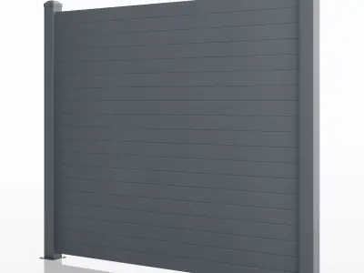 Aluminum Fence Panel -Model 2 - 10cm Wall - 3D model