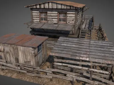Anatolian Village Shack 7 Low-poly 3D model