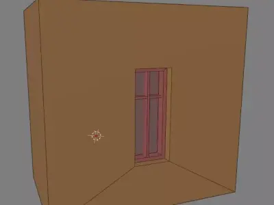 Simple room with window 001 Free 3D model