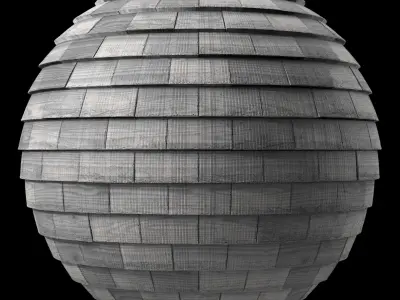 Roof Tile Materials 79- Wooden Roofing Sbsar Seamless Texture