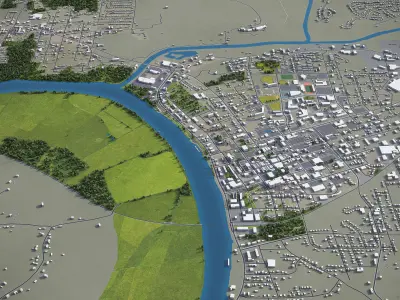 Clarksville  Low-poly 3D model