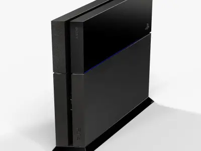 Sony PlayStation 4 Game Console with Stand Low-poly 3D model
