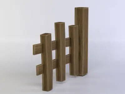 Fence segment Low-poly 3D model