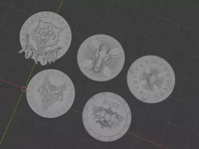 Space Viking Wolves Shields 3D print model