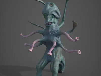 Alien creature Low-poly 3D model