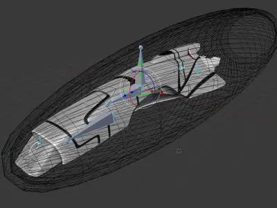 Spaceship - Keeper - Blue Version 3D model