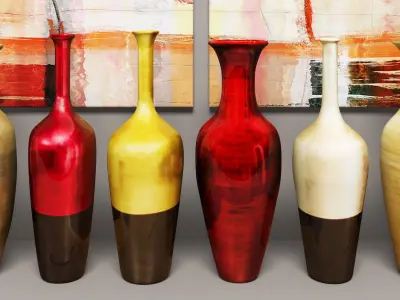 Collection vases 5 pieces 3D model