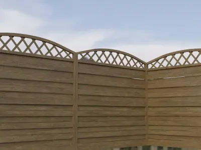 Garden Wood Wall - 2k Textures LOW POLY 3D model