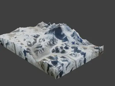 Changtse Mountain Low-poly 3D model