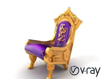 Farquaad Mini Throne Gold-Plated model pack Low-poly 3D model