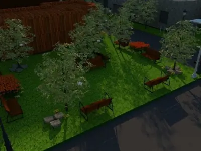 Small City map Low-poly 3D model