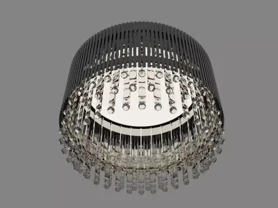 Chandelier 3D Model ceiling light with crystals 3D model