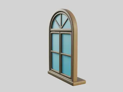 Cartoon Window 14a Low-poly 3D model