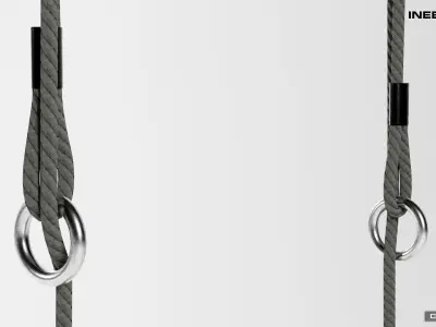 Swings seat with hanging ropes 3D model