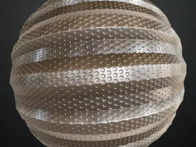 Perforated Corrugated Metal Grill Texture PBR Seamless Texture
