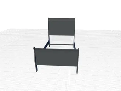 Waynesburg Twin Wood Sleigh Bed 3D model