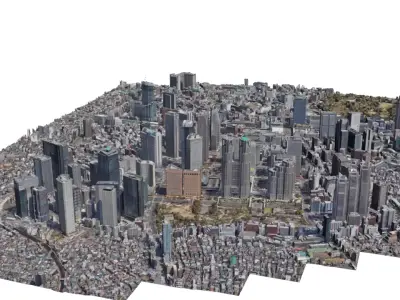 Tokyo City Map 3D model
