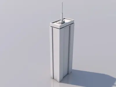 Skyscraper city Low-poly 3D model