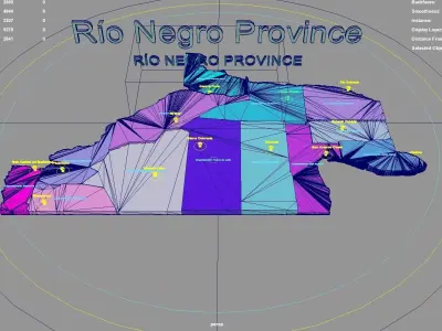 Rio Negro Province  Argentina map region geography political 3D model