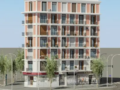 Building apartment in city 3D model