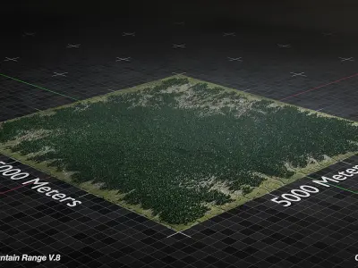 Volcano Mountain Range Version 8 3D model