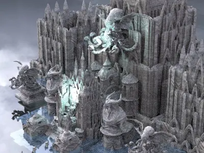 Temple of Cthulhu and Dagon and Hydra 3D model