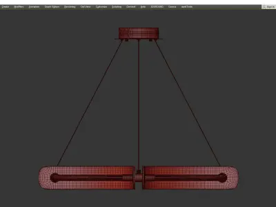 Four Acrylics Round Chandelier Low-poly 3D model
