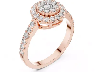 Round Diamond  Ring 3D print model purchase