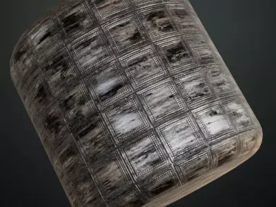 Black Rusty Vintage Metal Ceiling PBR Seamless Texture