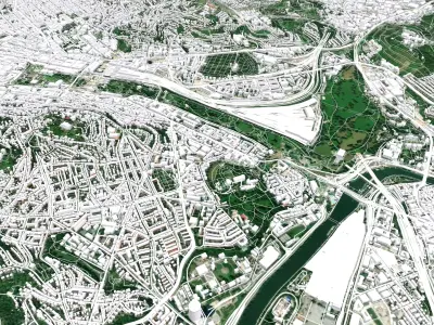 Cityscape Stuttgart German 3D model