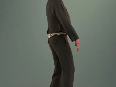 Rigged South American female 3D model in business attire Free low-poly 3D model