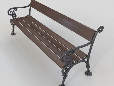 Bench Exterior Art Metal LA1 3D model