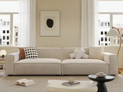 Mid Century interior scene 3D model 3D model